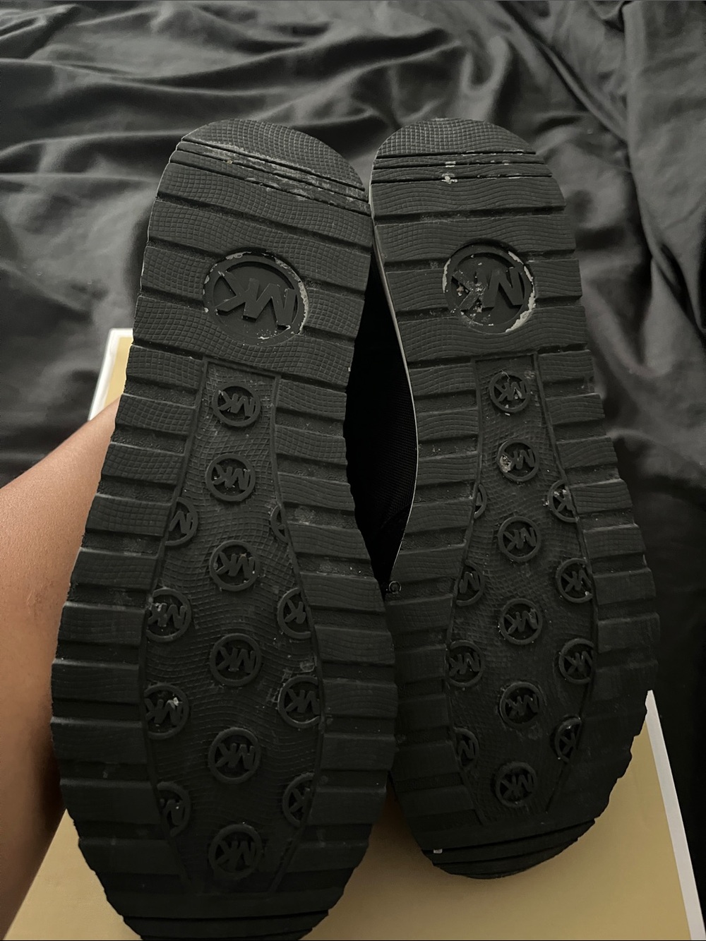 Michael Kors Black and Leopard Print Lace-Up Sneakers - Picture 3 of 7